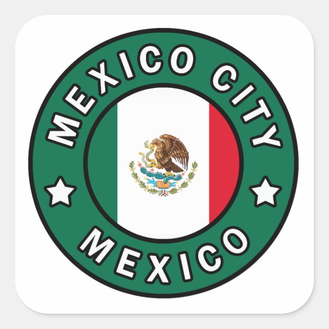 Pegatina Cuadrada México D.F. (Anverso)