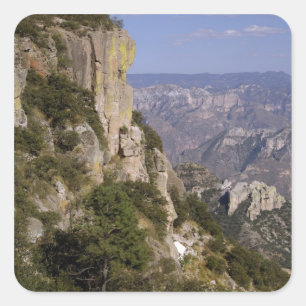 Pegatina Cuadrada México, Estado de Chihuahua, Cañón de Cobre. ES