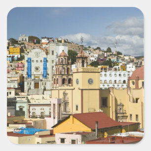 Pegatina Cuadrada México, Estado de Guanajuato, Guanajuato. Basíli