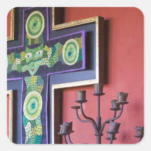 Pegatina Cuadrada México, estado de Guanajuato, San Miguel. Casa de