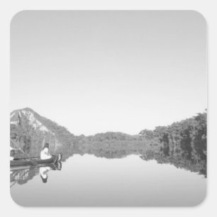 Pegatina Cuadrada México, guardabosques del CONANP patrulla con su 