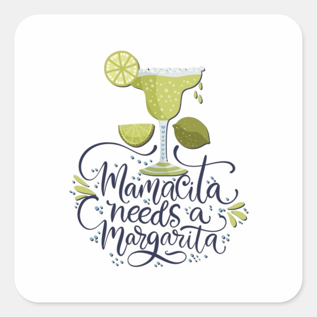 Pegatina Cuadrada México - Mamá necesita a Margarita - luz (Anverso)