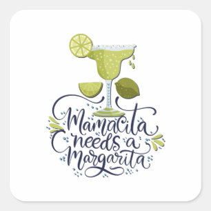 Pegatina Cuadrada México - Mamá necesita Margarita - luz