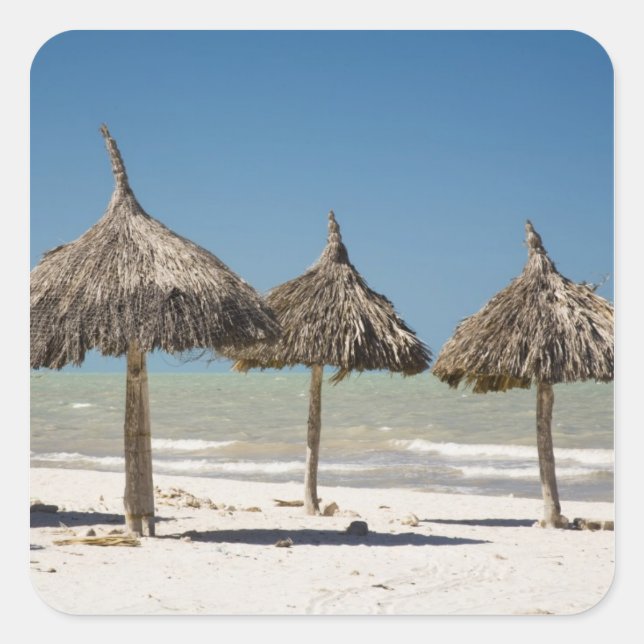 Pegatina Cuadrada México, Península de Yucatán, Progreso. Techo de p (Anverso)