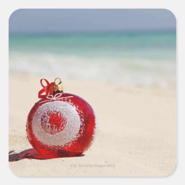 Pegatina Cuadrada México, Playa Del Carmen, decoración navidad (Anverso)