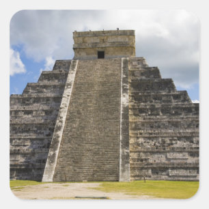 Pegatina Cuadrada México, Quintana Roo, cerca de Cancún, Chichén 
