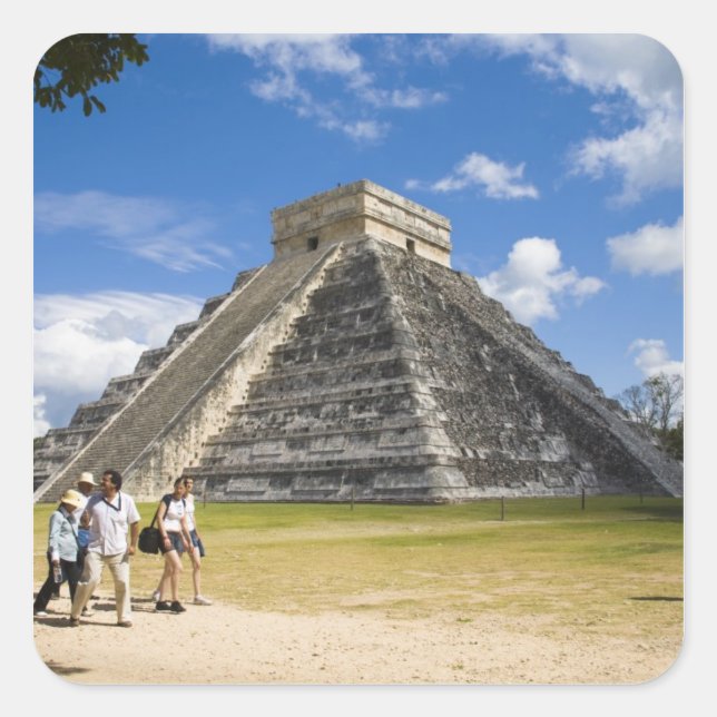 Pegatina Cuadrada México, Quintana Roo, cerca de Cancún, Chichen 4 (Anverso)