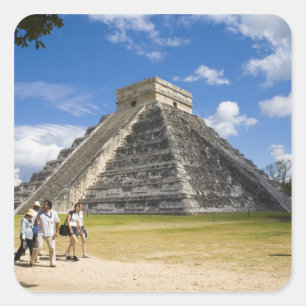 Pegatina Cuadrada México, Quintana Roo, cerca de Cancún, Chichén 4