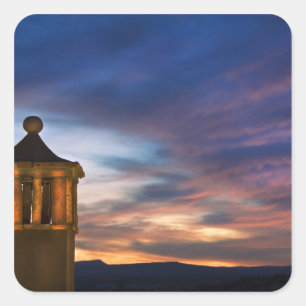 Pegatina Cuadrada México, San Miguel de Allende. Atardecer sobre