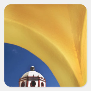 Pegatina Cuadrada México, San Miguel de Allende. Iglesia enmarcada