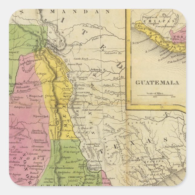 Pegatina Cuadrada México y Guatemala 2 (Anverso)