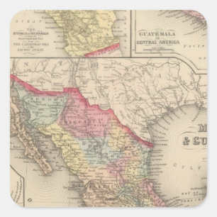 Pegatina Cuadrada México y Guatemala 4
