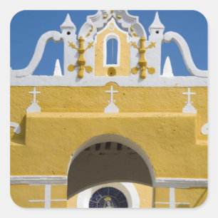 Pegatina Cuadrada México, Yucatán, Izamal. El convento franciscano