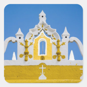 Pegatina Cuadrada México, Yucatán, Izamal. El Convento Franciscano 3