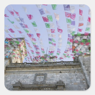 Pegatina Cuadrada México, Yucatán, Valladolid, La Parroquia de San