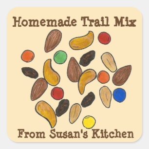 Pegatina Cuadrada Mezcla de senderos caseros hecha con la cocina de