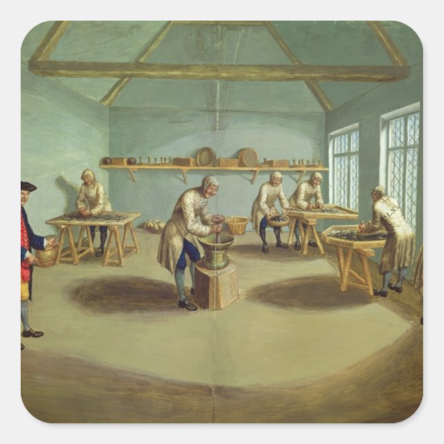 Pegatina Cuadrada Mezcla del polvo (Anverso)