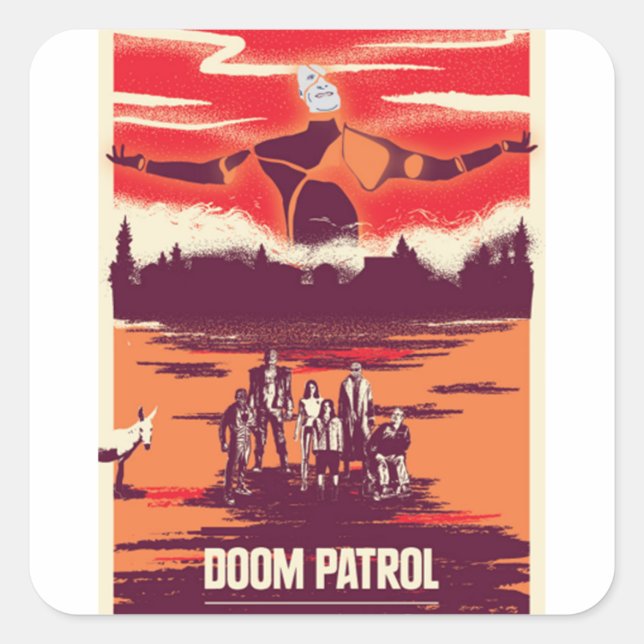 Pegatina Cuadrada mf doom (Anverso)