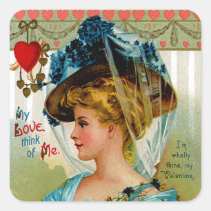 Pegatina Cuadrada Mi amor piensa en mí