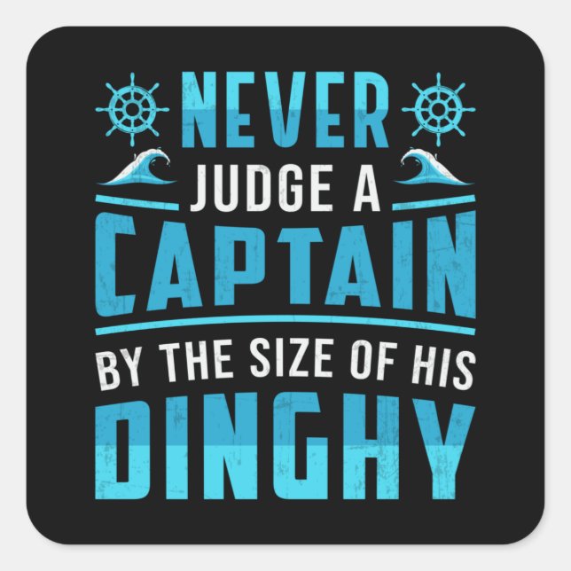 Pegatina Cuadrada Mi Barco Mis Reglas Navegar En Barco (Anverso)