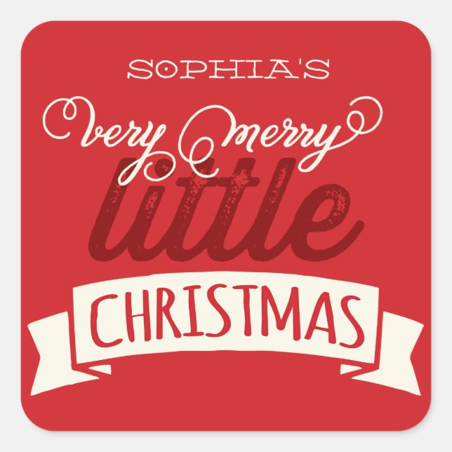 Pegatina Cuadrada Mi Bebé en una Navidad muy Alegre su Primera Navid (Anverso)