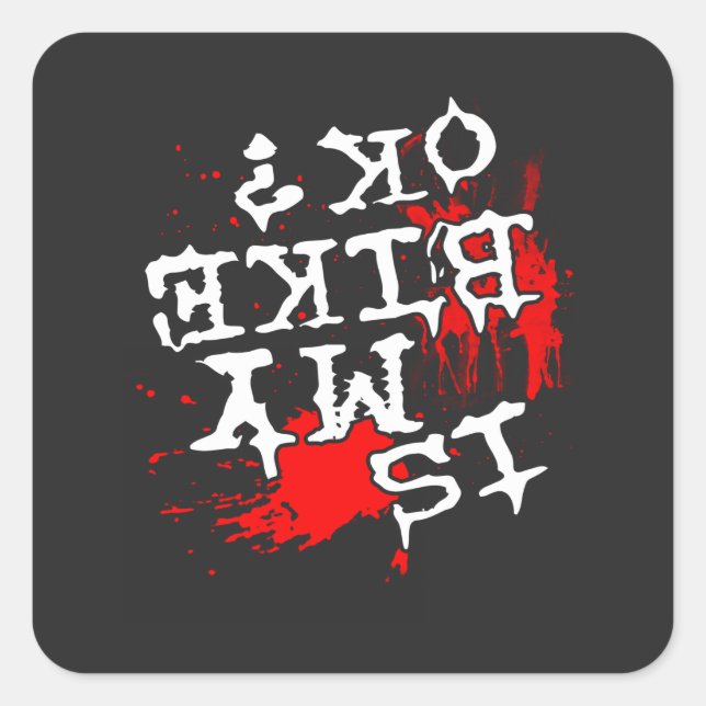 Pegatina Cuadrada ¿Mi Bicicleta Está Bien? (Anverso)