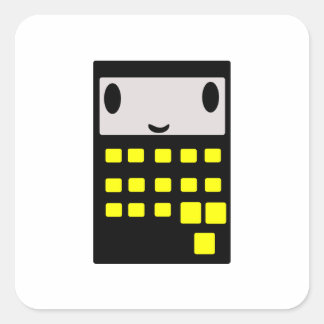 Pegatina Cuadrada Mi calculadora feliz