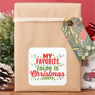 Pegatina Cuadrada Mi Color Favorito Son Las Luces Navidades