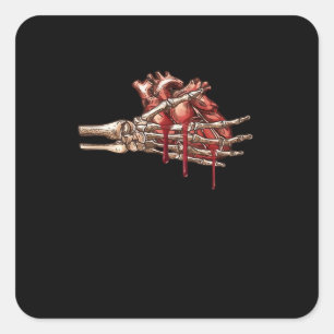 Pegatina Cuadrada Mi Corazón Es Tu Mano Clásica