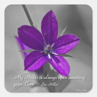Pegatina Cuadrada Mi corazón siempre está abierto...
