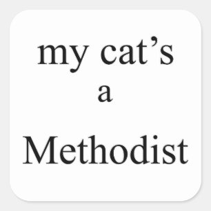 Pegatina Cuadrada Mi gato es metodista