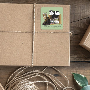 Pegatina Cuadrada Mi gato tiene gatos