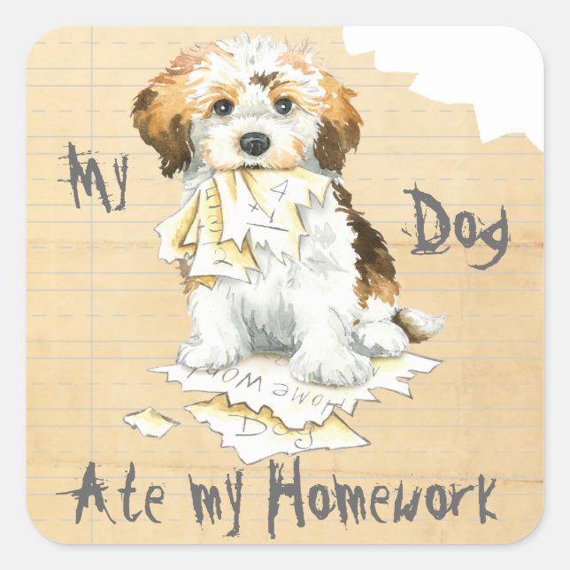 Pegatina Cuadrada Mi Habana comió mi hogar (Anverso)