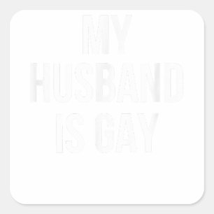 Pegatina Cuadrada Mi marido es gay