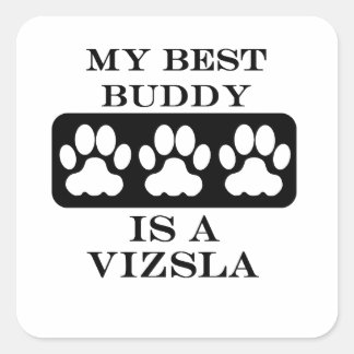 Pegatina Cuadrada Mi mejor amigo es Vizsla