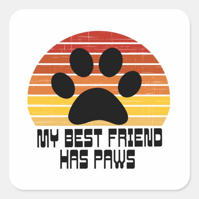 Pegatina Cuadrada Mi mejor amigo tiene pinzas (Anverso)