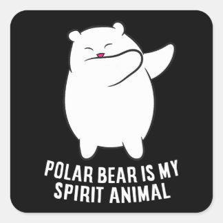 Pegatina Cuadrada Mi oso polar de animal espiritual