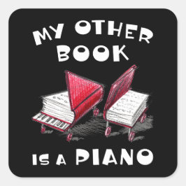 Pegatina Cuadrada 🎵 MI OTRO LIBRO ES UN PIANO - TEMÁTICO musical