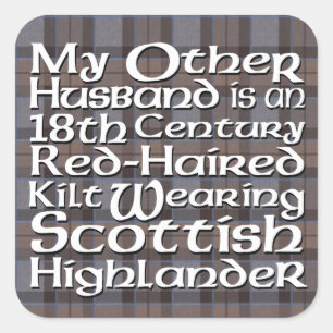 Pegatina Cuadrada Mi otro marido - Highlander