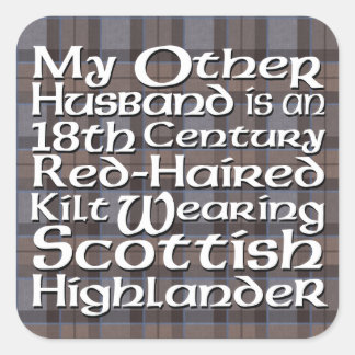 Pegatina Cuadrada Mi otro marido - Highlander