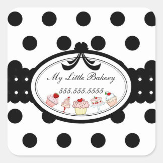 Pegatina Cuadrada Mi pequeña panadería - Cinta