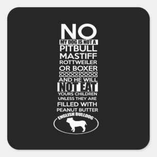 Pegatina Cuadrada Mi perro no es un rottweiler o caja de mamáes Pitb