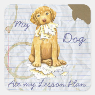 Pegatina Cuadrada Mi plan de clases de Ate Chessie