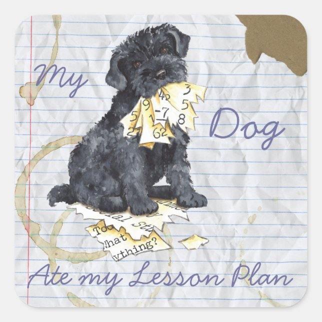 Pegatina Cuadrada Mi plan de clases de Kerry Ate My Lesage (Anverso)