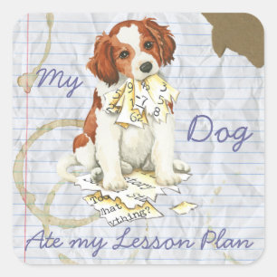 Pegatina Cuadrada Mi plan de clases de Kooiker Ate My Lesage