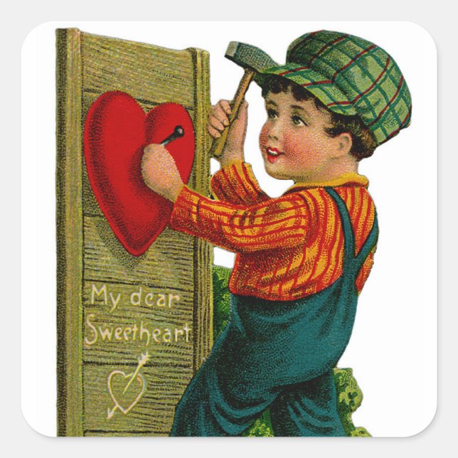 Pegatina Cuadrada Mi querido amor (Anverso)