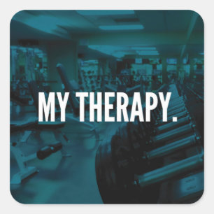 Pegatina Cuadrada MI TERAPIA - Motivación para la formación de cuerp