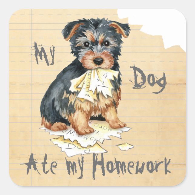 Pegatina Cuadrada Mi terrorífico australiano se comió mi casa (Anverso)