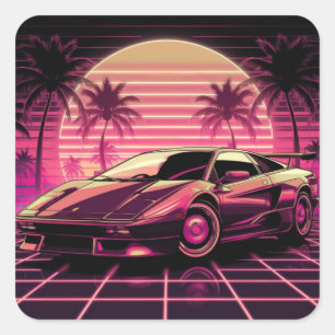 Pegatina Cuadrada Miami Dreams