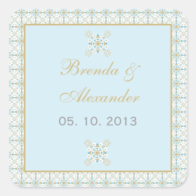 Pegatina Cuadrada Miami-Sello para sobres (Anverso)